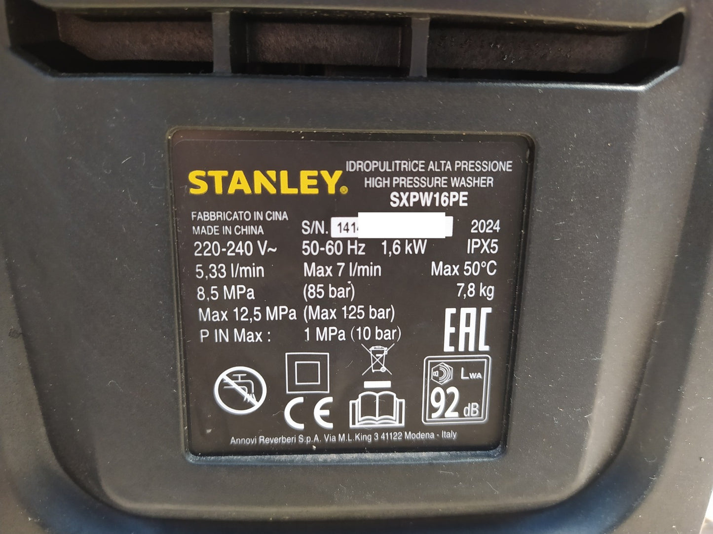 Stanley Hochdruckreiniger SXPW16PE mit Patio Cleaner Deluxe und Bürste, I36823