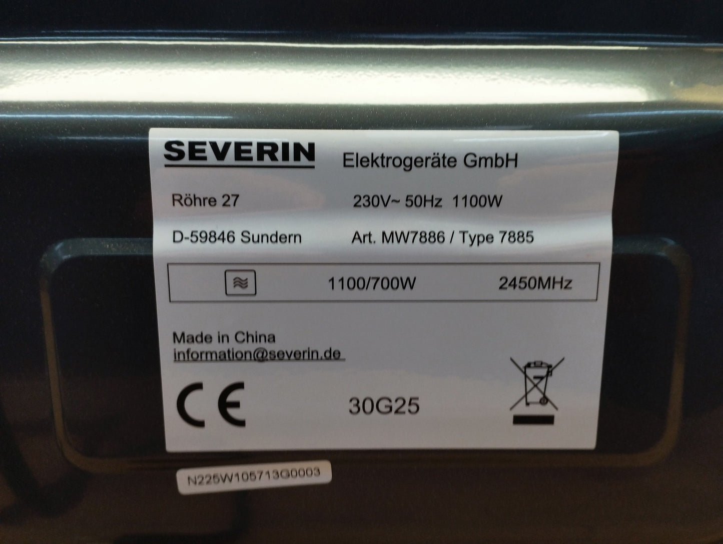 Severin MW 7886 Mikrowelle 17L 700 W Schwarz (7886000), I39427
