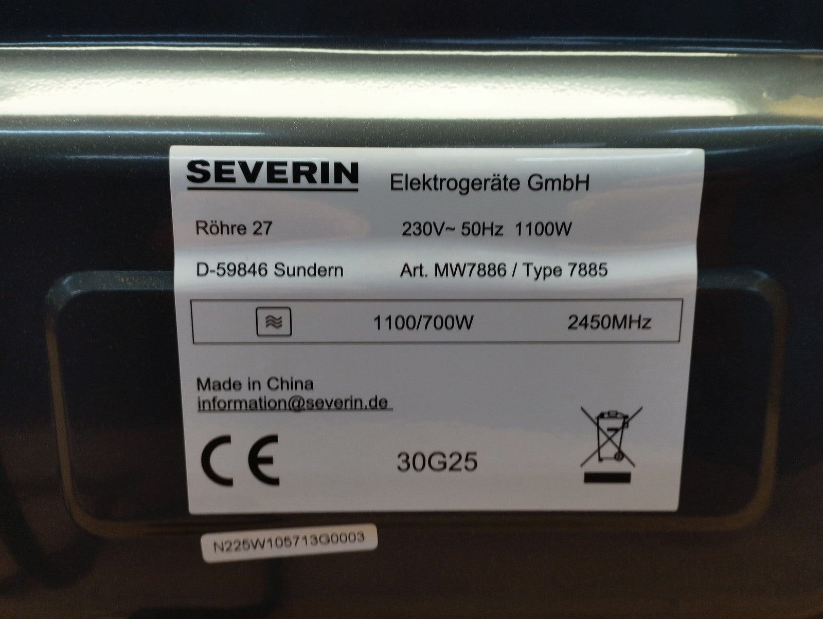 Severin MW 7886 Mikrowelle 17L 700 W Schwarz (7886000), I39427