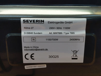 Severin MW 7886 Mikrowelle 17L 700 W Schwarz (7886000), I39427