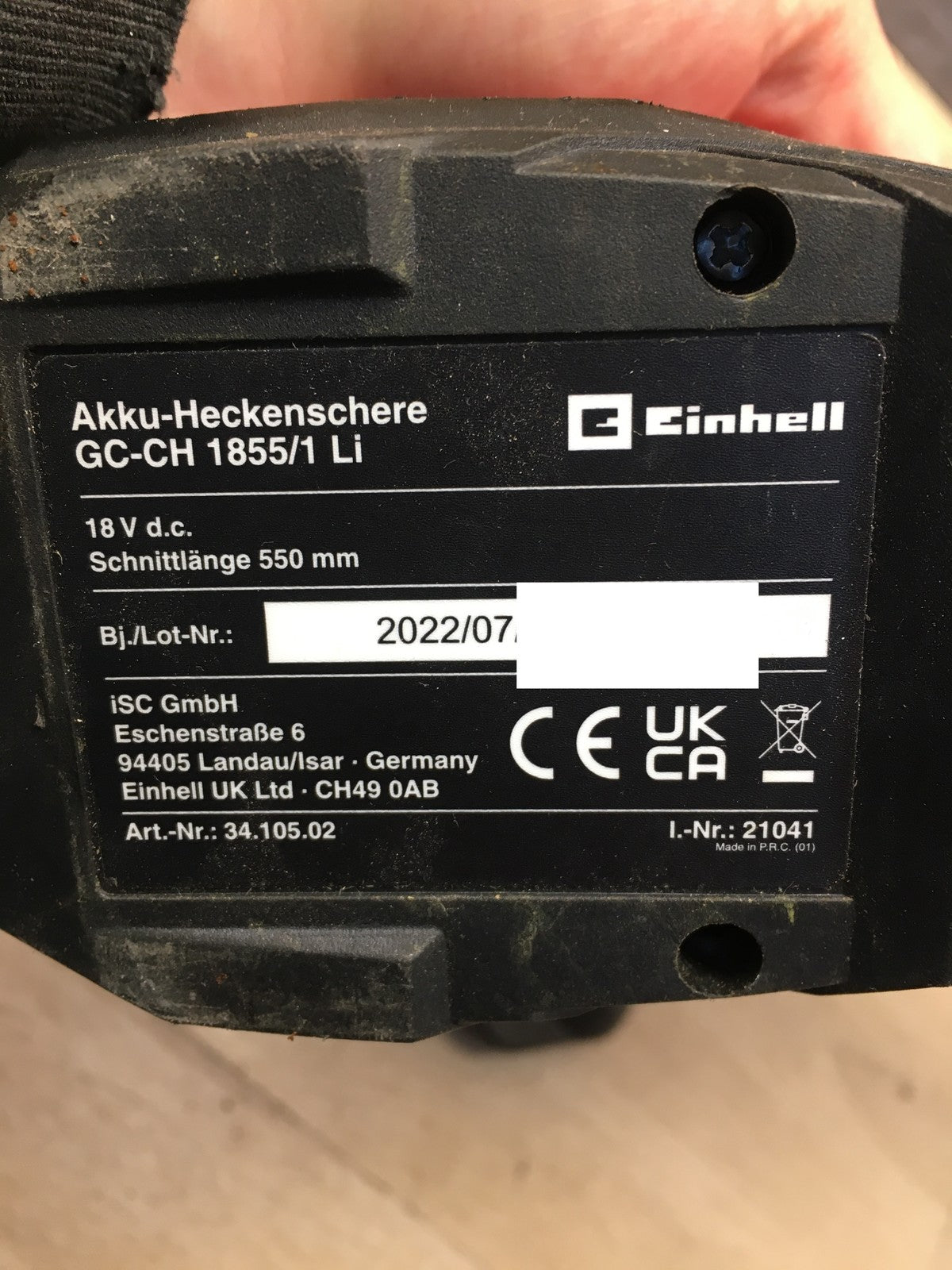 Einhell GC-CH 1855/1 Li Akku-Heckenschere solo (3410502), I36782