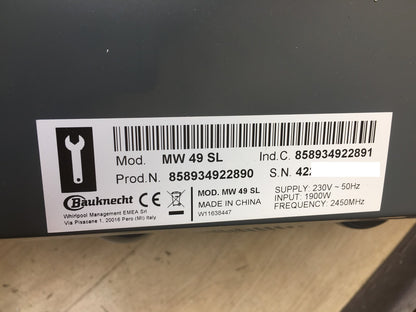 Bauknecht Chef Plus MW 49 SL 5in1-Multifunktionsmikrowelle, 800W, 25L, I39131