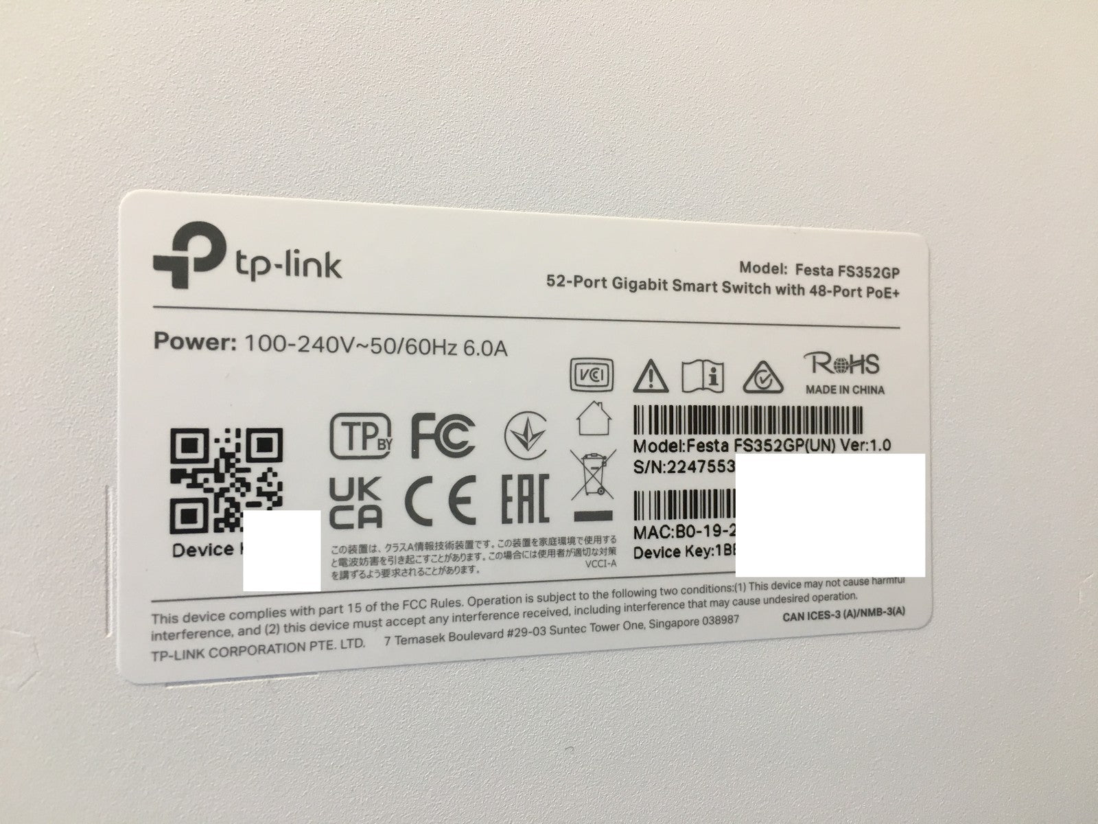 TP-Link Festa FS352GP 52-Port Gigabit Switch, I36678