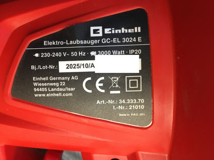 Einhell Elektro-Laubsauger GC-EL 3024 E (3433370), Saug-/Blasfunktion, I37893