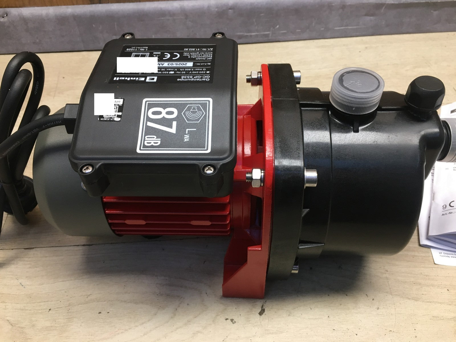 Einhell GC-GP 6538 Gartenpumpe 650W 3800 l/h max., I38230