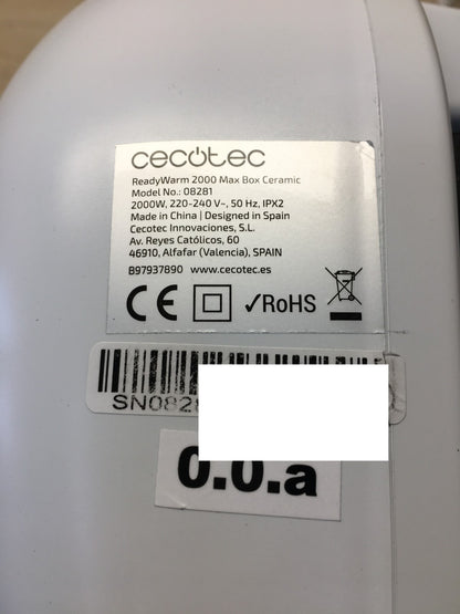 Cecotec ReadyWarm 2000 Max Box Ceramic Keramikheizer (08281), 2000W, I36585
