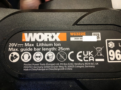 WORX WG322E Akku-Kettensäge 20V, 25cm Schnittlänge, I37849