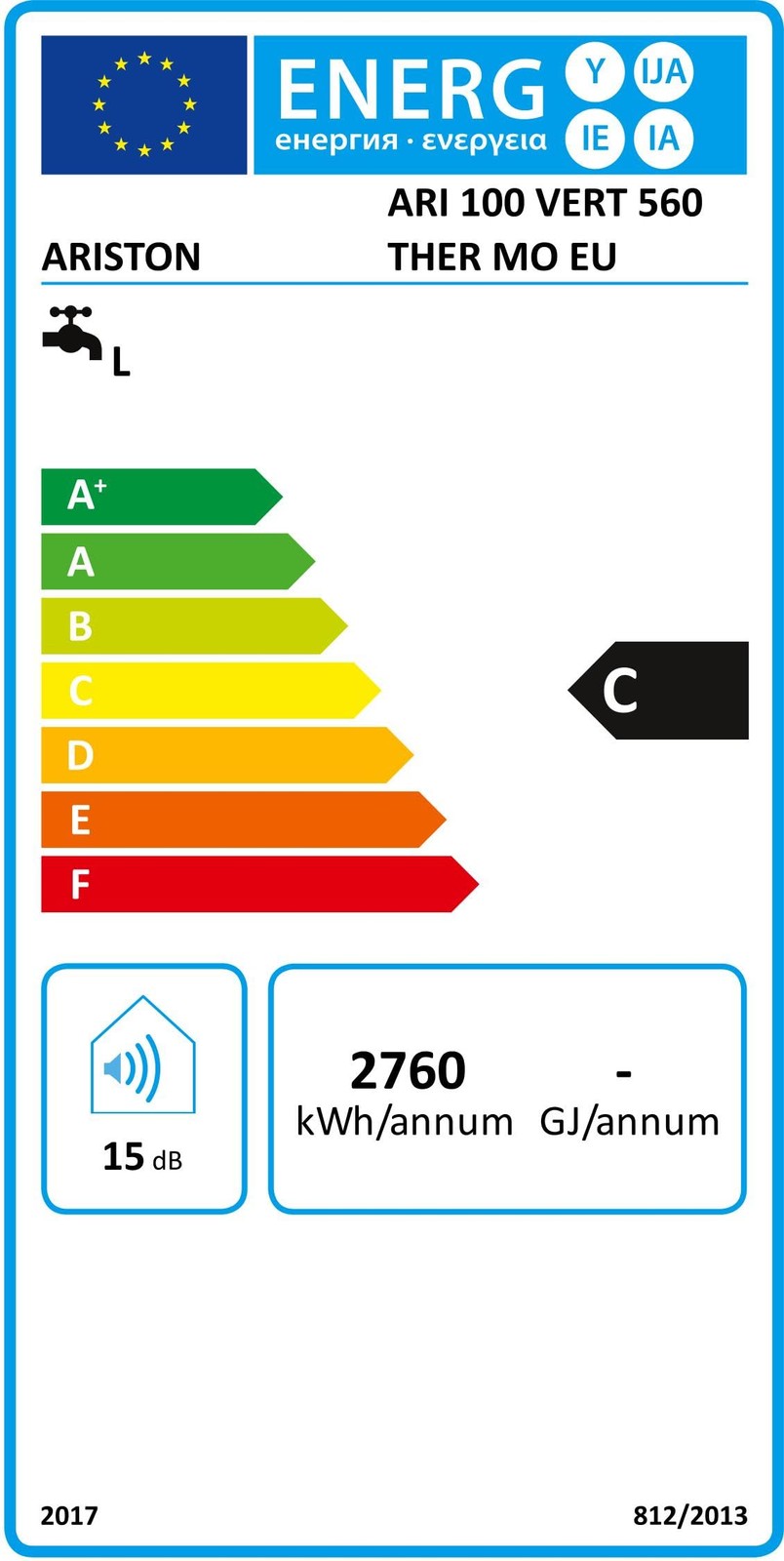 Ariston ARI 100 VERT 560 THER MO EU Warmwasserspeicher 100L, EEK:C, I35186