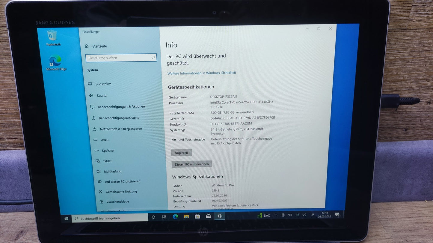 HP Elite x2 1012 G1 Tablet 2-in-1 Touch 12" 1920x1280 M5-6Y57 8GB 256GB SSD LTE