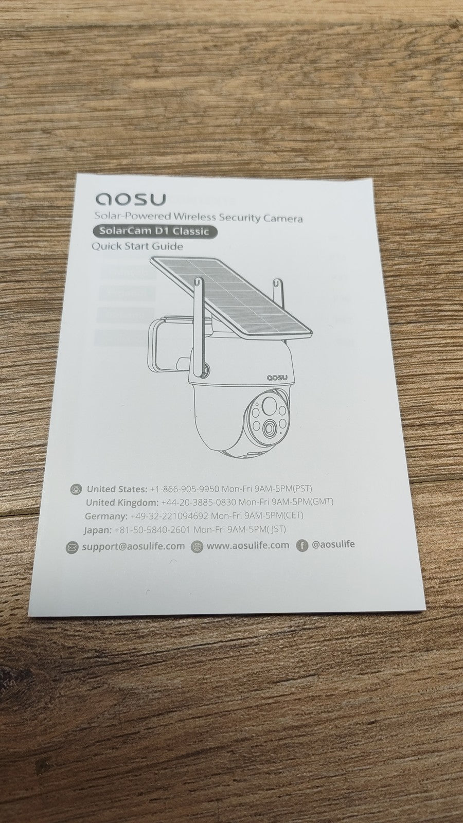 aosu SolarCam D1 Classic Überwachungskamera Aussen mit Solarpanel I40062