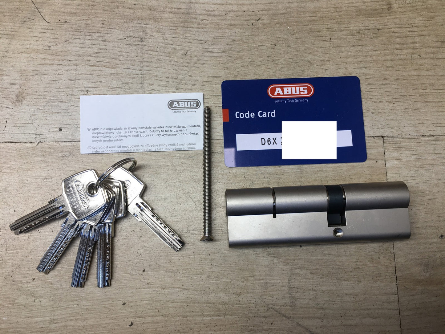 ABUS Profilzylinder D6X 40/60 mit 5 Schlüsseln, I38740