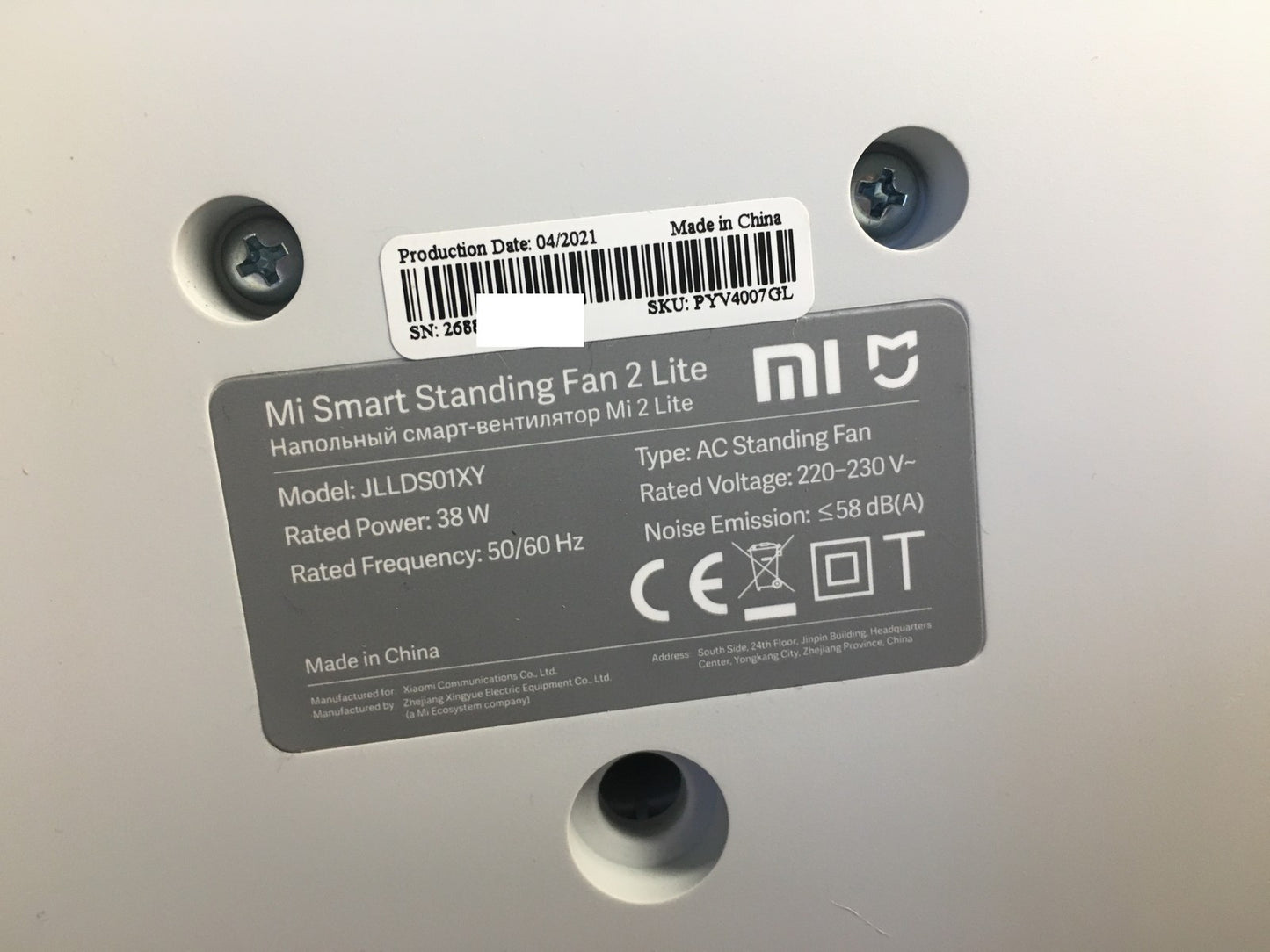 Xiaomi Mi Smart Standing Fan 2 Lite Tisch- & Standventilator, I38395