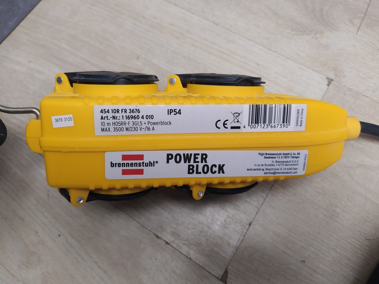 Brennenstuhl Verlängerungskabel mit Powerblock, 4-Fach, 10 m, 1169604010, I38666