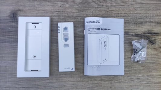 Schellenberg 20023 Funk-Handsender 5-Kanal mit Wandhalterung, weiß, I38296
