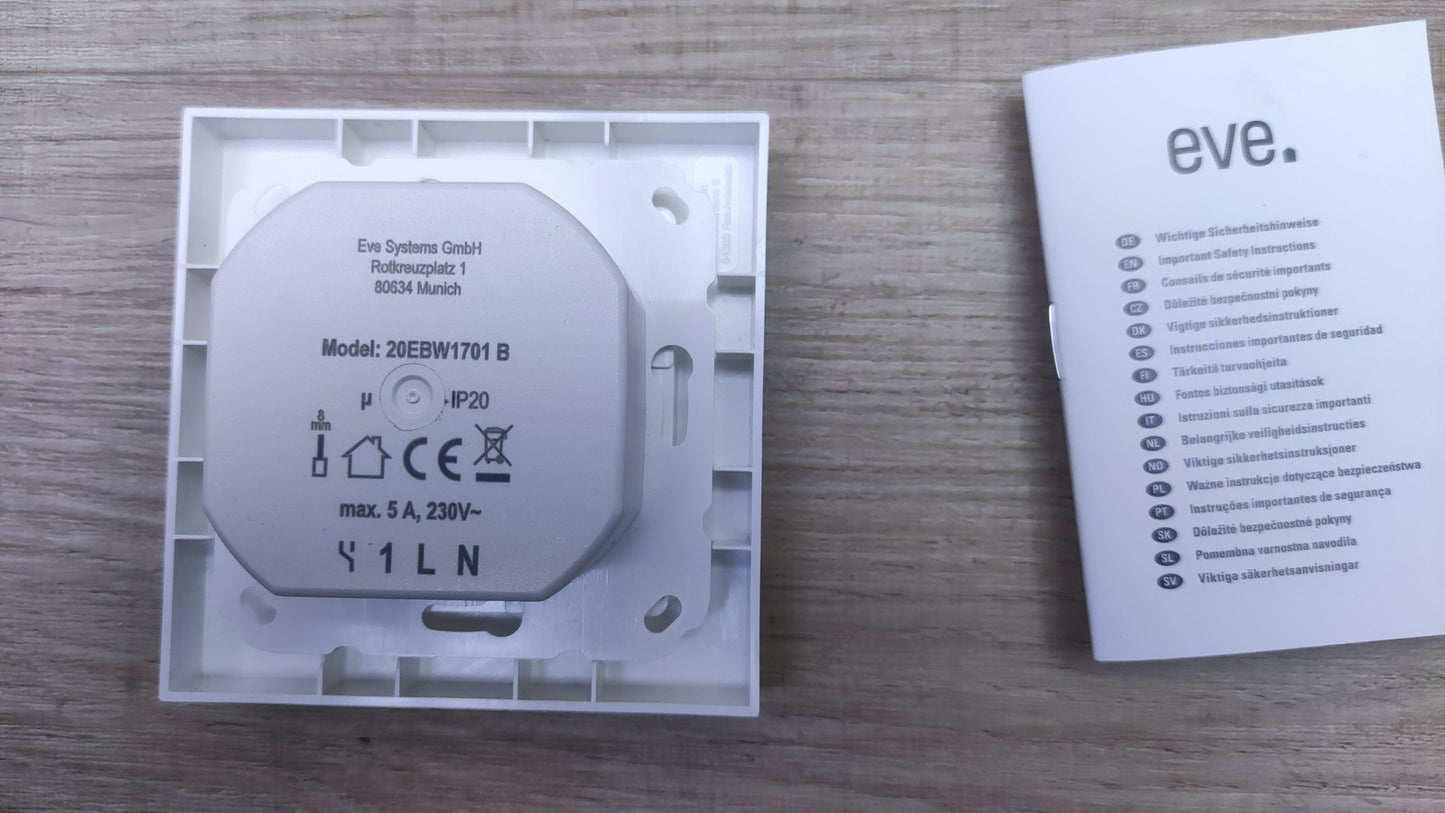 Eve Light Switch Smarter Lichtschalter 20EBW1701, I37326
