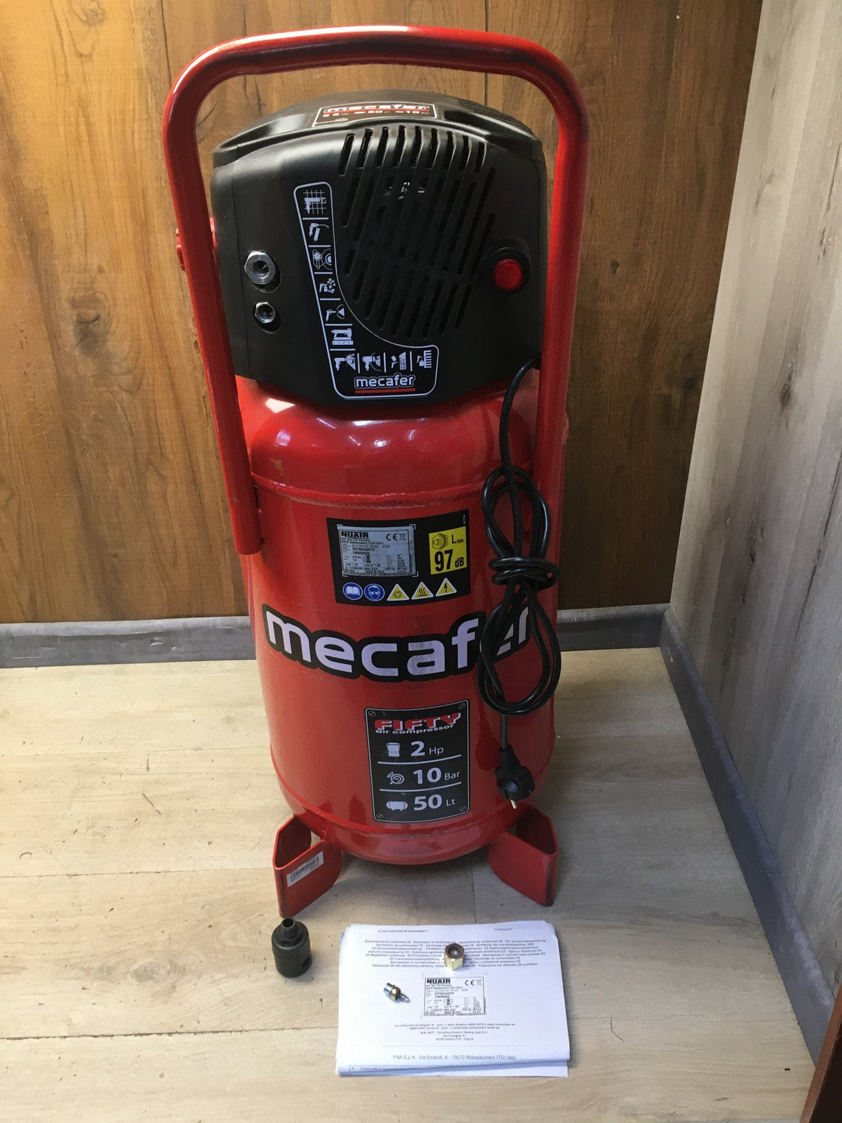 Mecafer 425090 Mobiler Kompressor 50L 2 kW 10 bar I38682