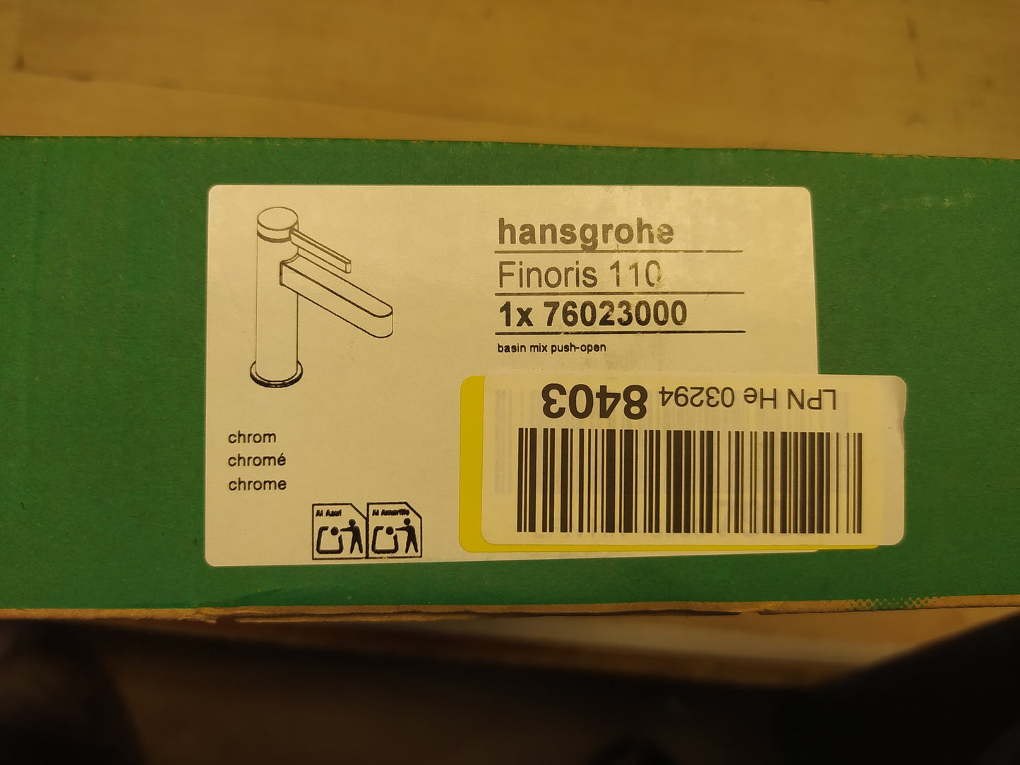 Hansgrohe 76023000 Waschtischarmatur Finoris, Wasserhahn, Höhe 110mm, I38484