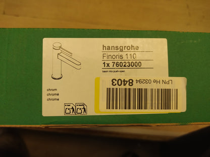 Hansgrohe 76023000 Waschtischarmatur Finoris, Wasserhahn, Höhe 110mm, I38484