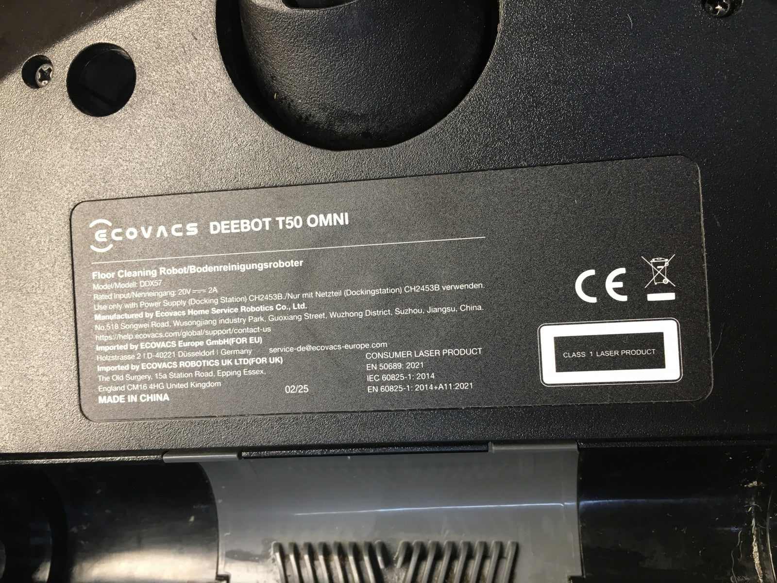 ECOVACS DEEBOT T50 Omni Saugroboter mit Wischfunktion DDX57, 15.000 Pa, I36153