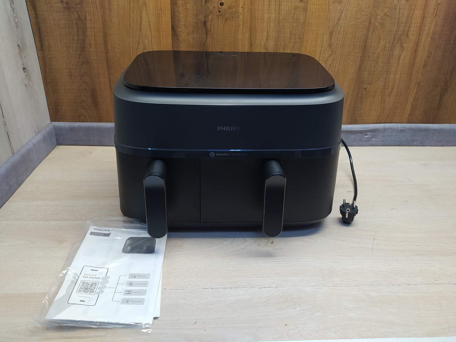 Philips Heißluftfritteuse NA350/00, 9L, 2 Körbe, I36432