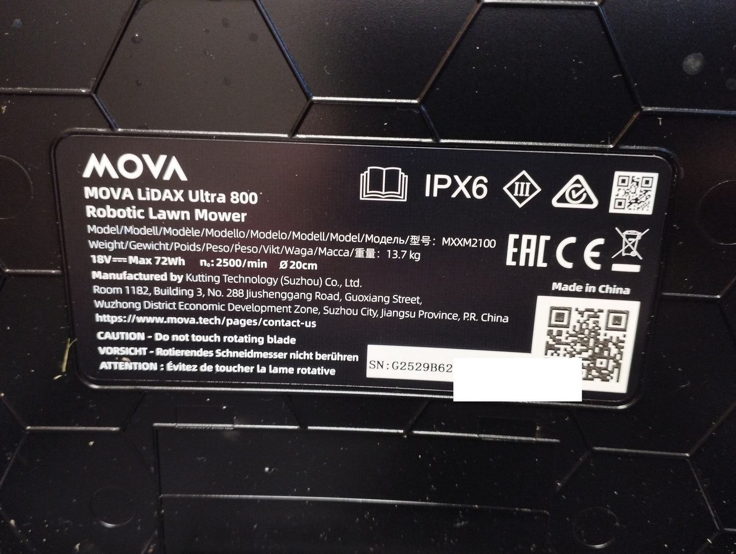 MOVA LiDAX Ultra 800 Mähroboter ohne Begrenzungskabel (MXXM2100), I39538