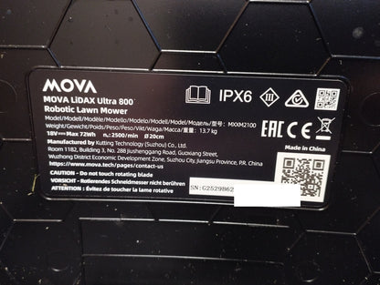 MOVA LiDAX Ultra 800 Mähroboter ohne Begrenzungskabel (MXXM2100), I39538