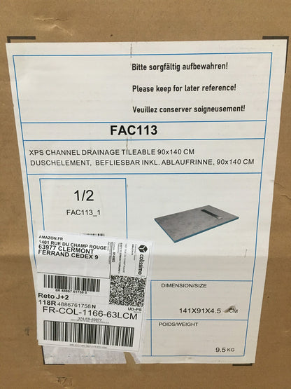 Marwell FAC113 Duschelement 90 x140 x 4 cm befliesbar, I37132