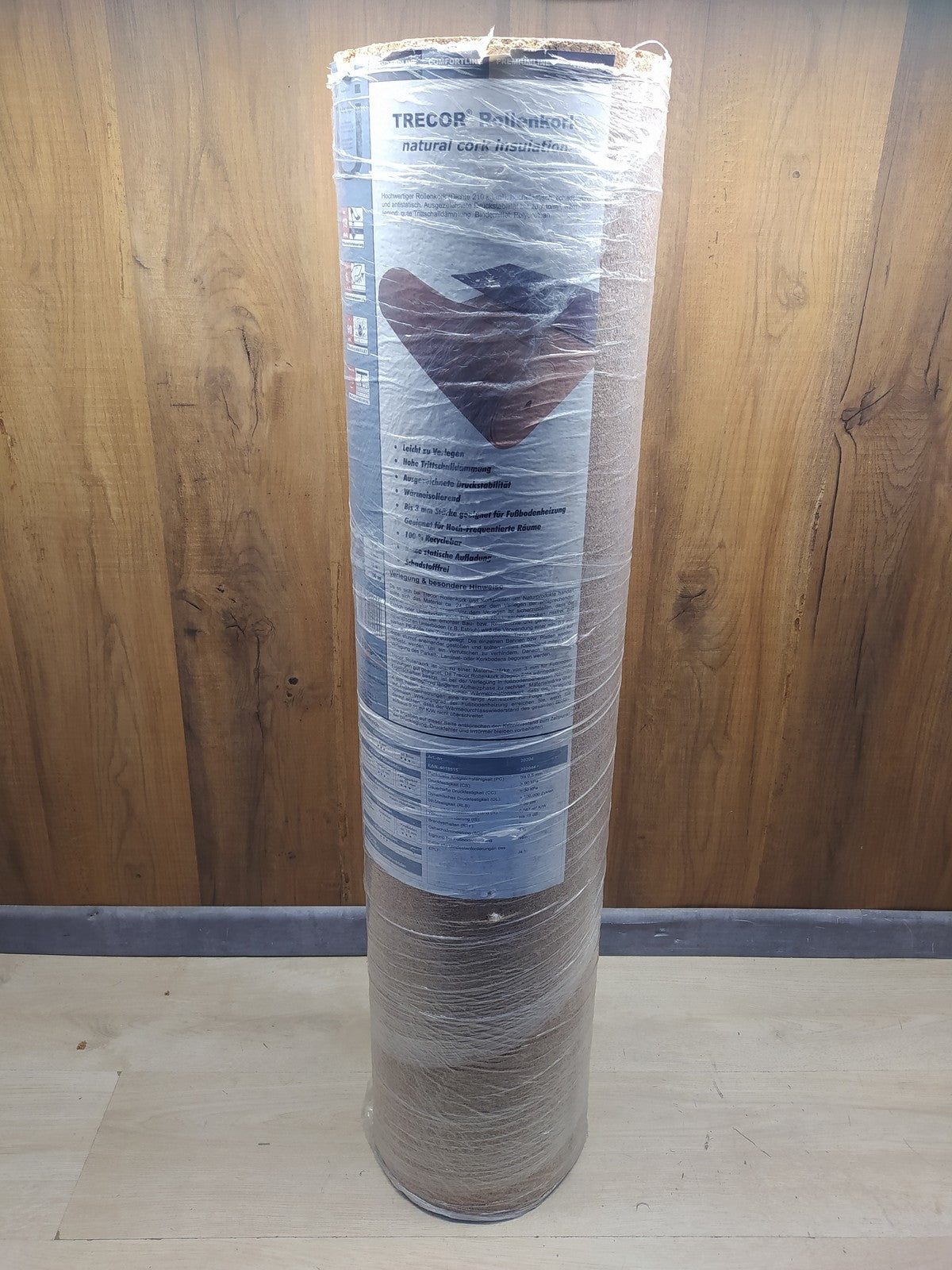TRECOR Trittschalldämmung Rollenkork, Stärke 4 mm, 10 m² Rolle, I36827