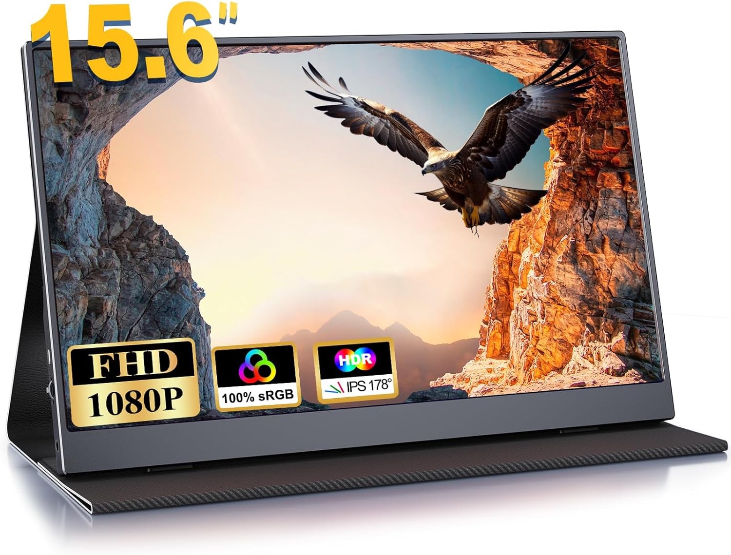 COOLHOOD GS156DM2-B Tragbarer Monitor 15.6" FHD 1920x1080 IPS Mini-HDMI USB-C