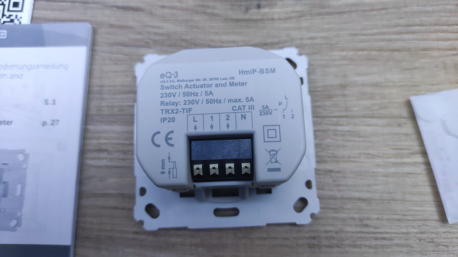 Homematic IP Schalt-Mess-Aktor für Markenschalter HmIP-BSM, I37244