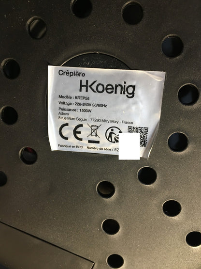 H.Koenig KREP56 Elektrischer Crêpes Maker, I35839