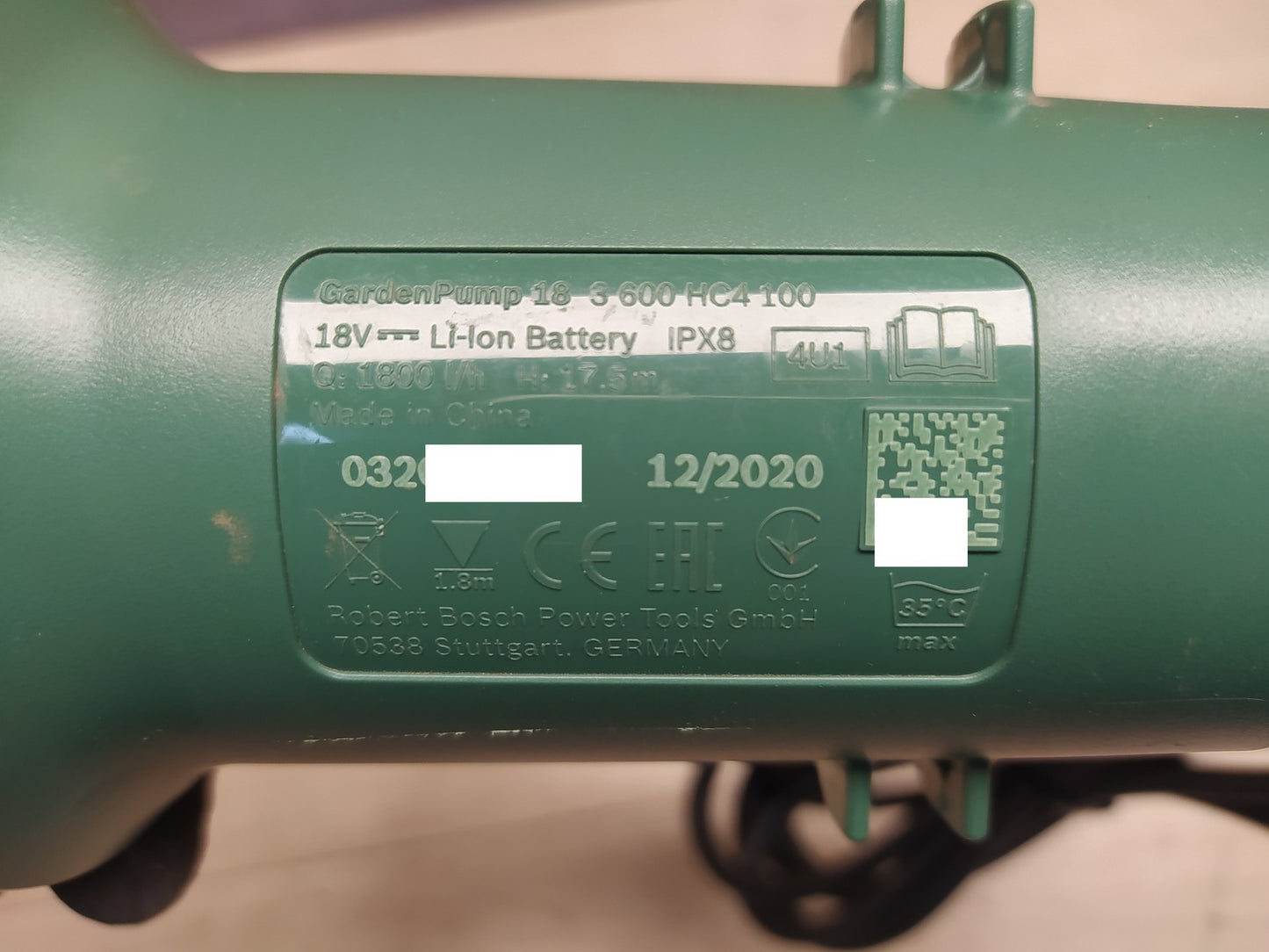 Bosch Akku-Tauchpumpe GardenPump 18 ohne Akku, I38634