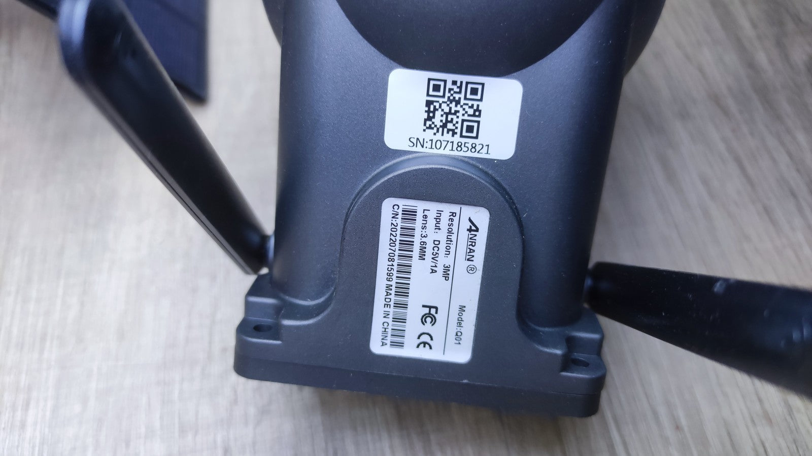 ANRAN 5MP Kabellose Überwachungskamera mit Solarpanel, schwarz, I36489