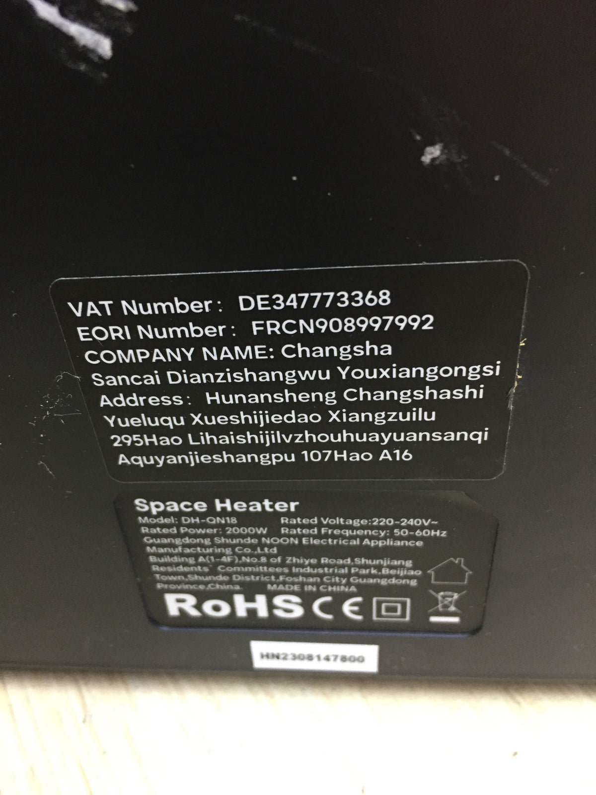 OMISOON DH-QN18 Heizlüfter 2000W, mit Fernbedienung, I32132