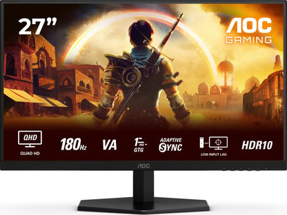 AOC Q27G42XNE Gaming Monitor 27" WQHD 2560x1440 Fast VA HDR10 AMD FreeSync 180Hz