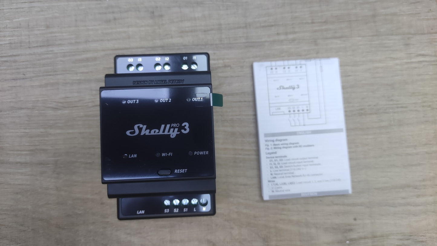 Shelly Pro 3 Wlan, LAN & Bluetooth 3 Kanäle Smart Relais, I39067