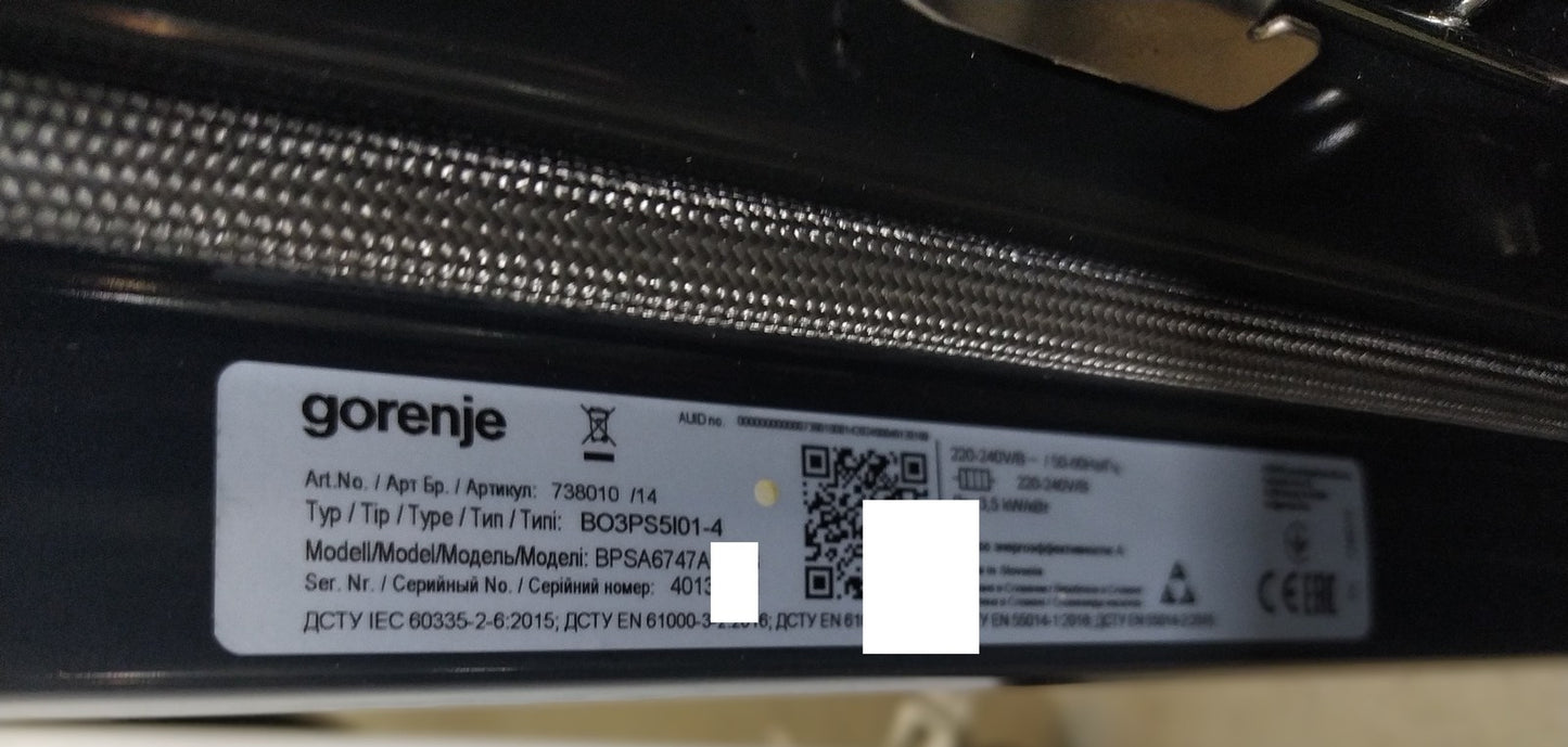 Gorenje BPSA6747A08BG Backofen mit Dampfunterstützung 77 L I34788