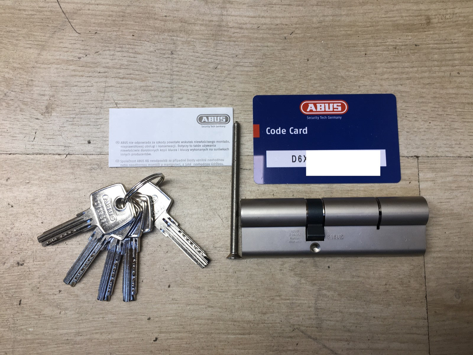 ABUS Profilzylinder D6X 40/60 mit 5 Schlüsseln, I38740