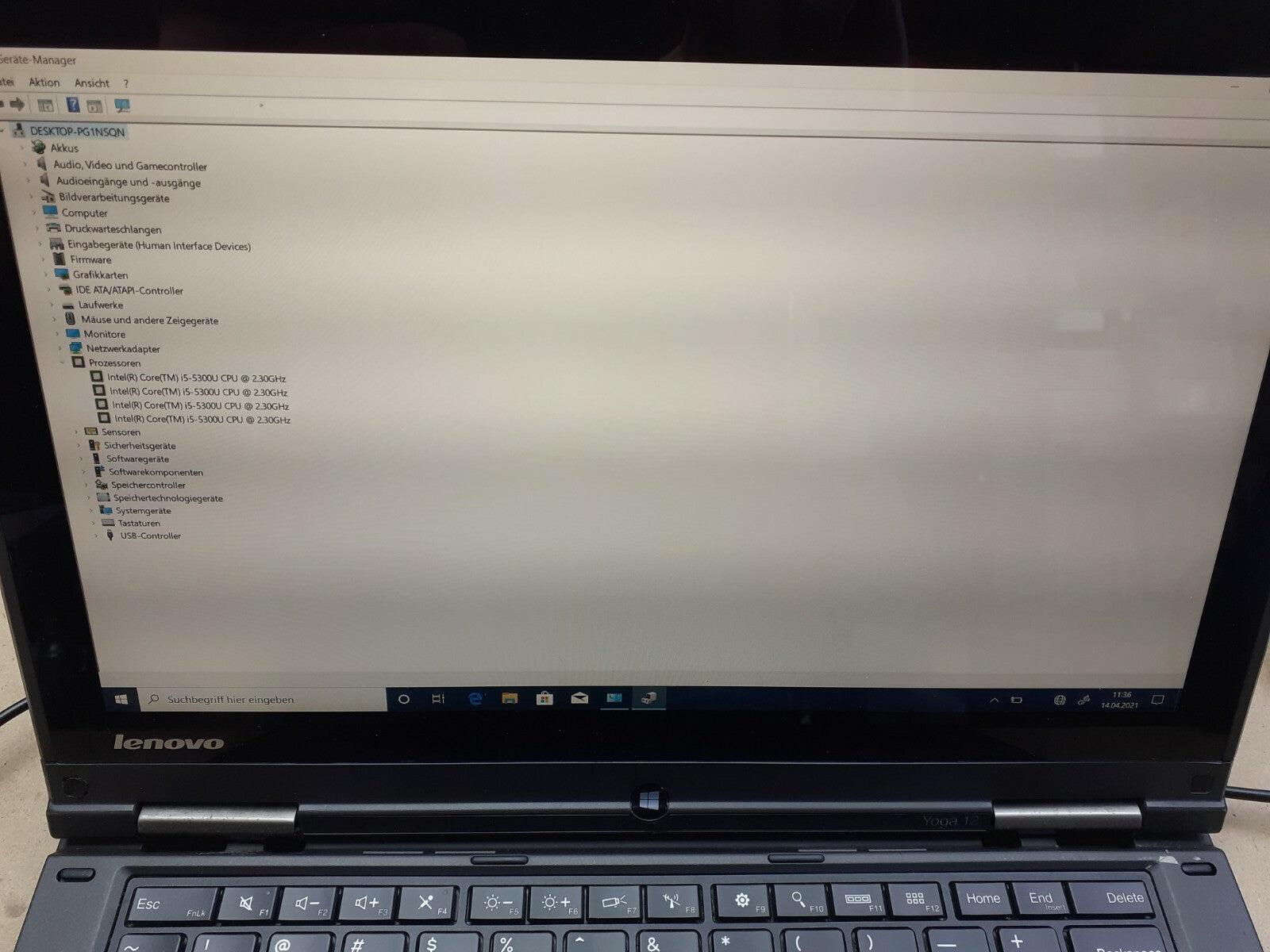 Lenovo ThinkPad Yoga 12 1920x1080 FHD IPS Touch i5 5300U 4GB RAM 256GB SSD Win10