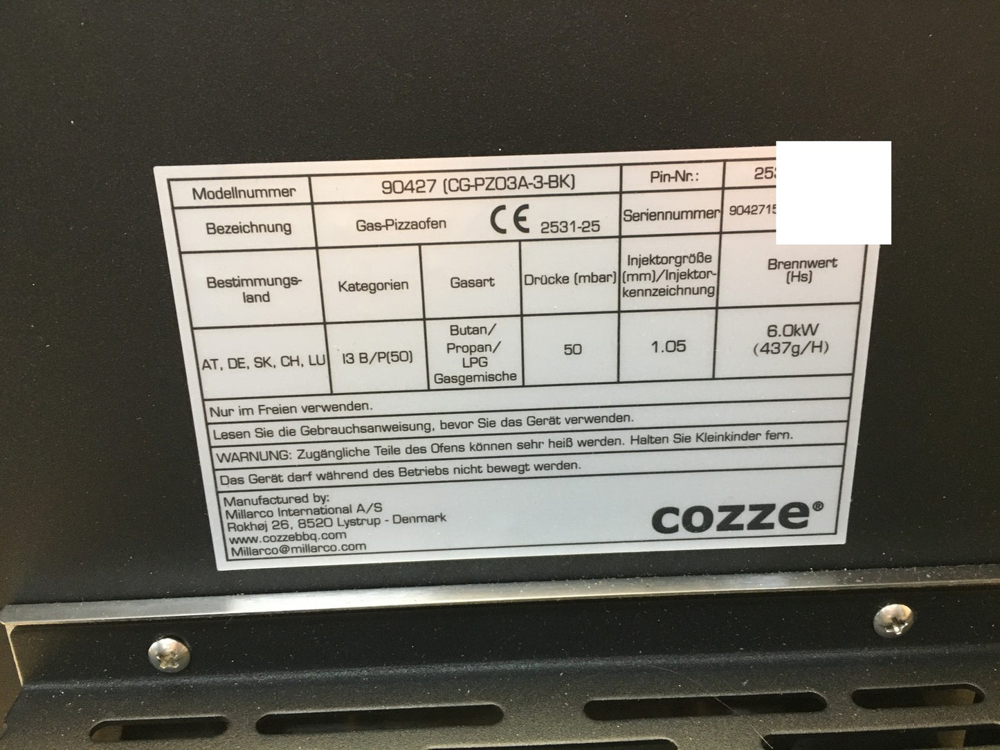 cozze 17" Pizzaofen mit rotierendem Pizzastein ‎90427, 6,0 kW Gasofen, I37718