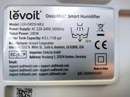 LEVOIT LUH-O451S-WEU Smart Luftbefeuchter, weiß, I36071