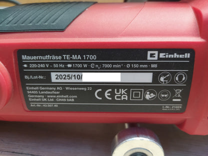 Einhell TE-MA 1700 Mauernutfräse 1700W Ø150mm (4350740), I37548