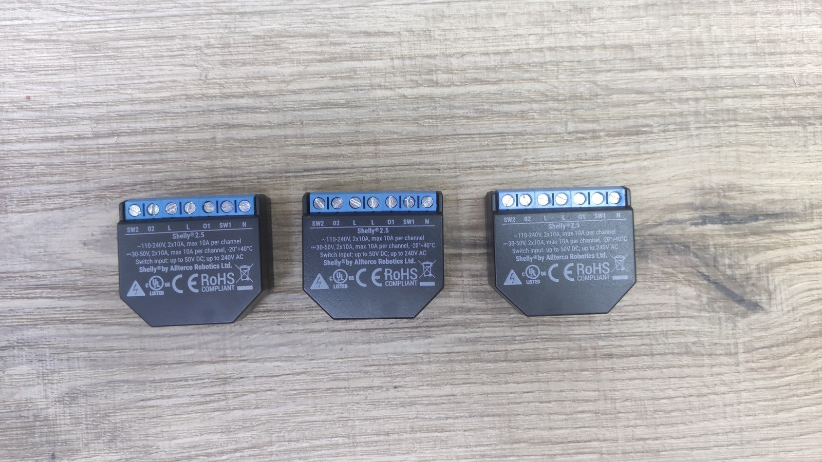 3x Shelly 2.5 Smart Home WLAN Doppel Relais Schalter 230V 10A, 2-Kanal, I38956