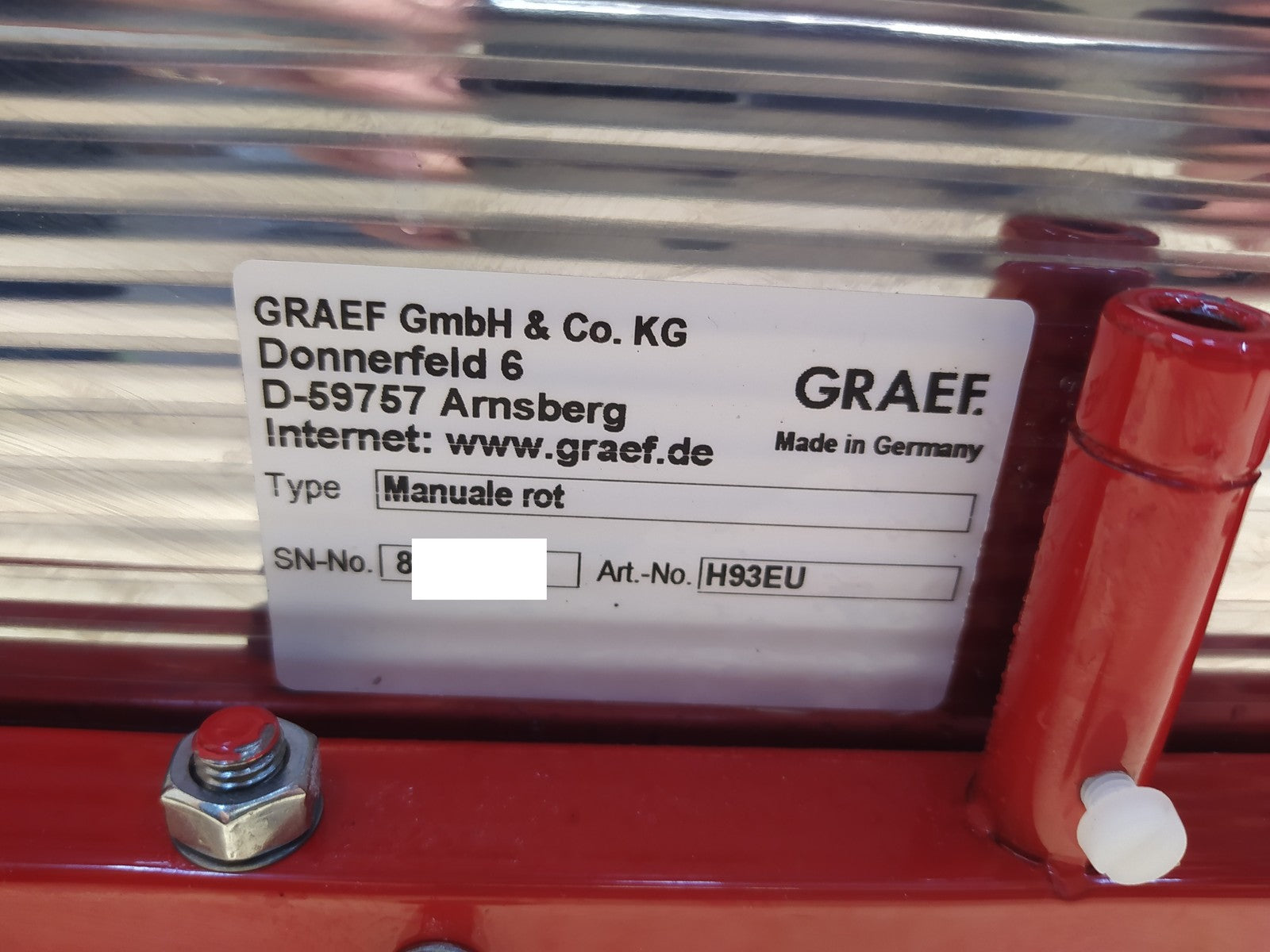 GRAEF H93EU Manueller Allesschneider, I36249