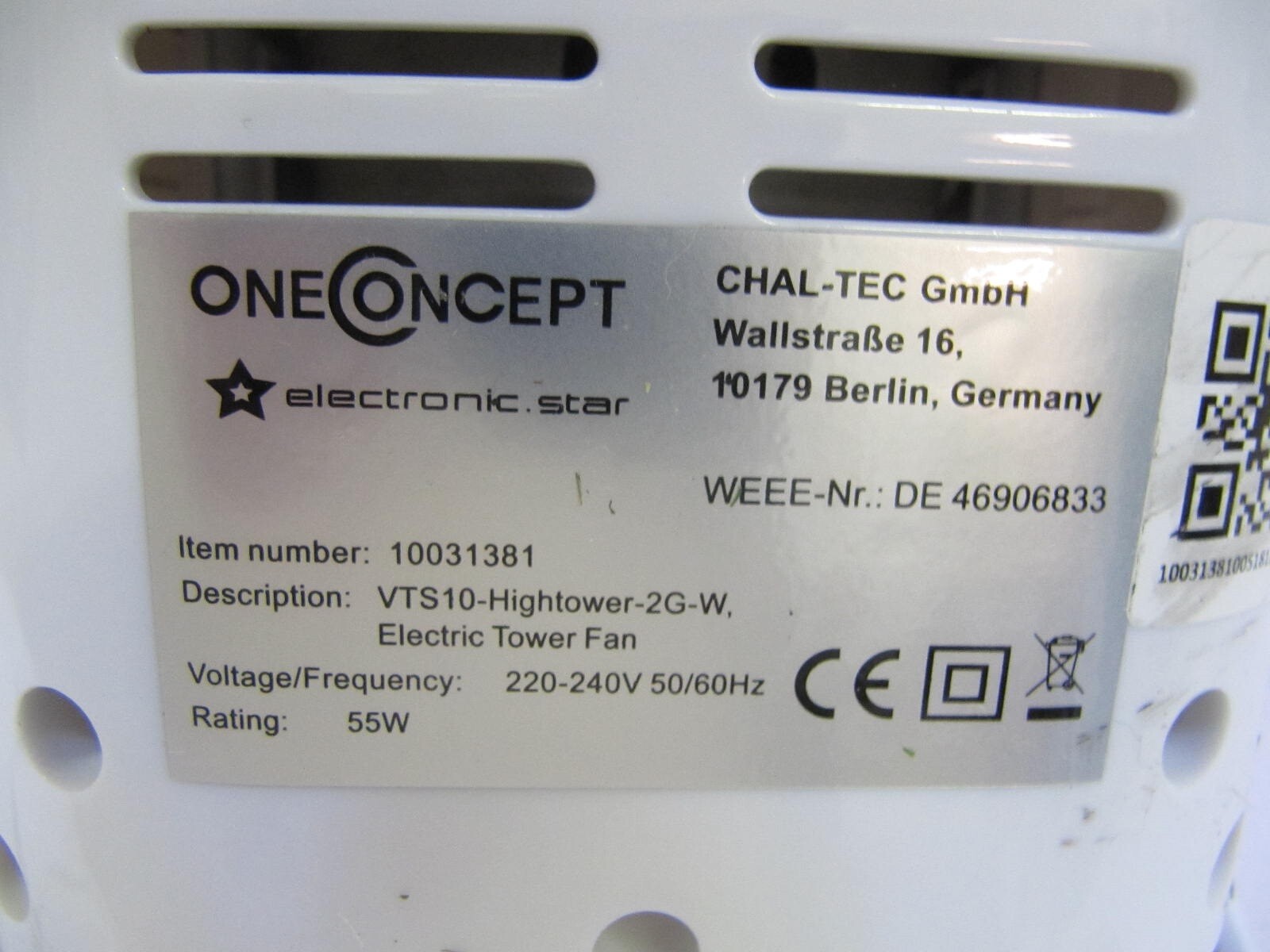 oneConcept Hightower 2G Säulenventilator Standventilator Turmventilator, V02836