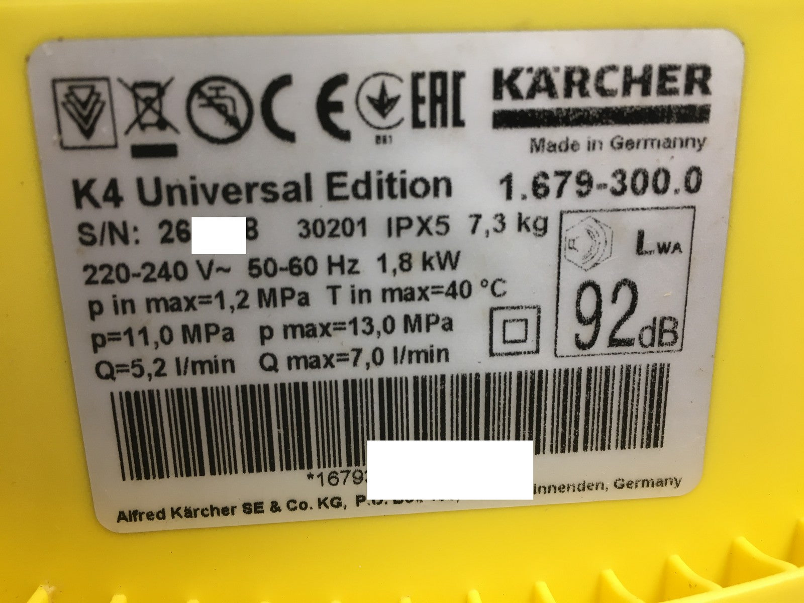 Kärcher Hochdruckreiniger K 4 Universal Edition (1.679-300.0), I38227