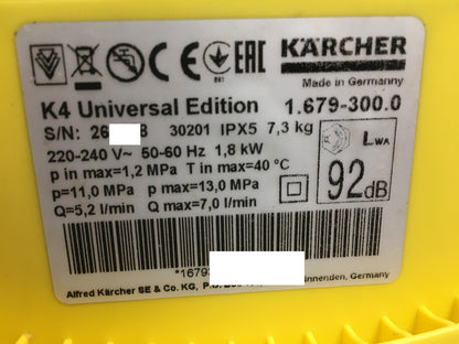 Kärcher Hochdruckreiniger K 4 Universal Edition (1.679-300.0), I38227