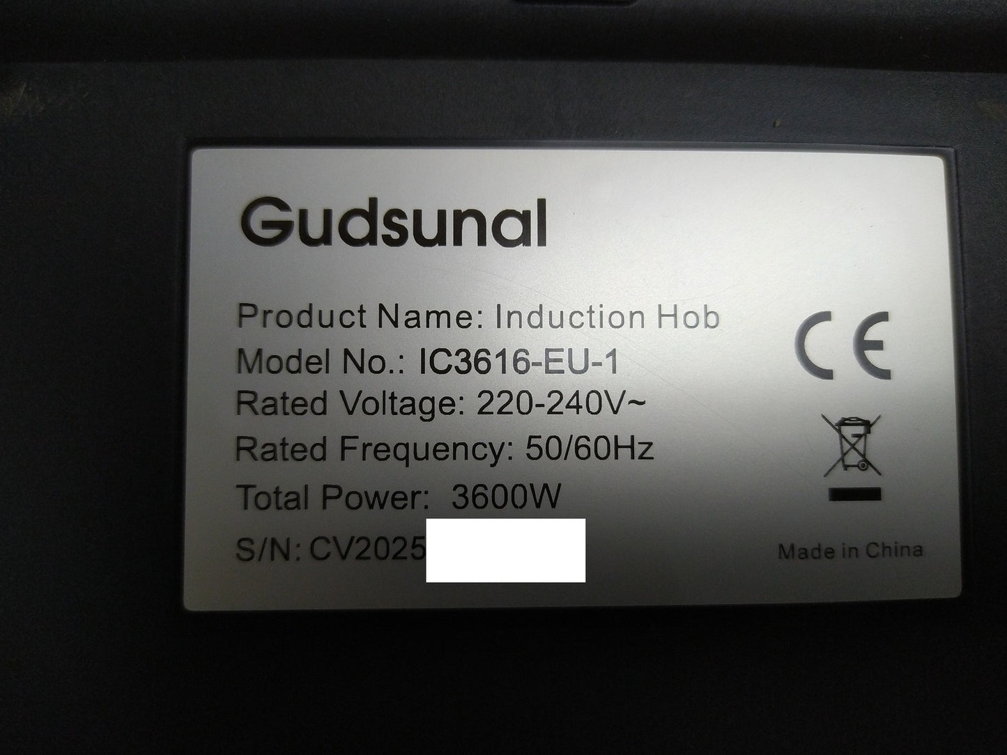 GUDSUNAL IC3616-EU-1 Induktionskochfeld mit 2 Kochzonen Einbau, I35601