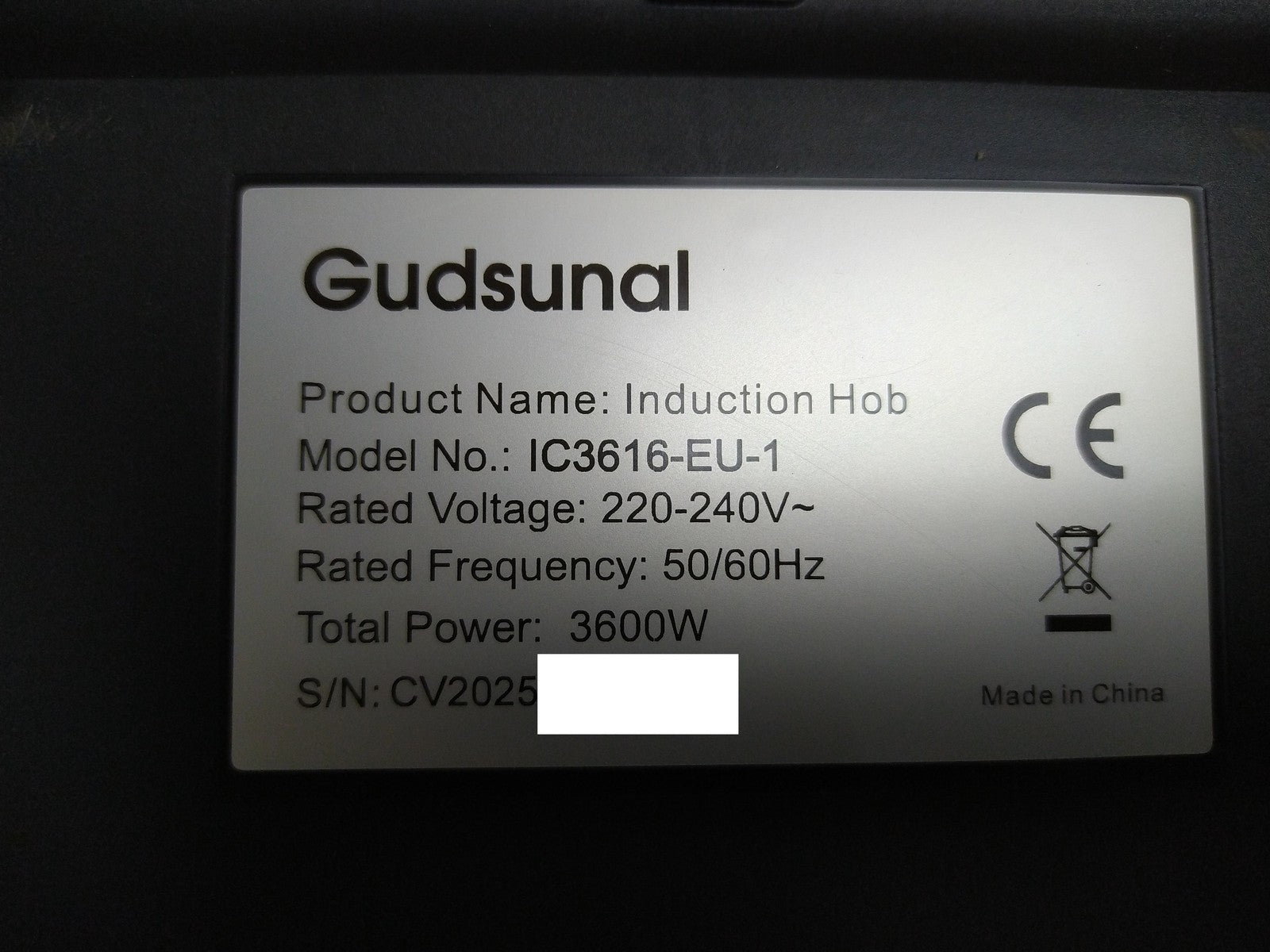 GUDSUNAL IC3616-EU-1 Induktionskochfeld mit 2 Kochzonen Einbau, I35601