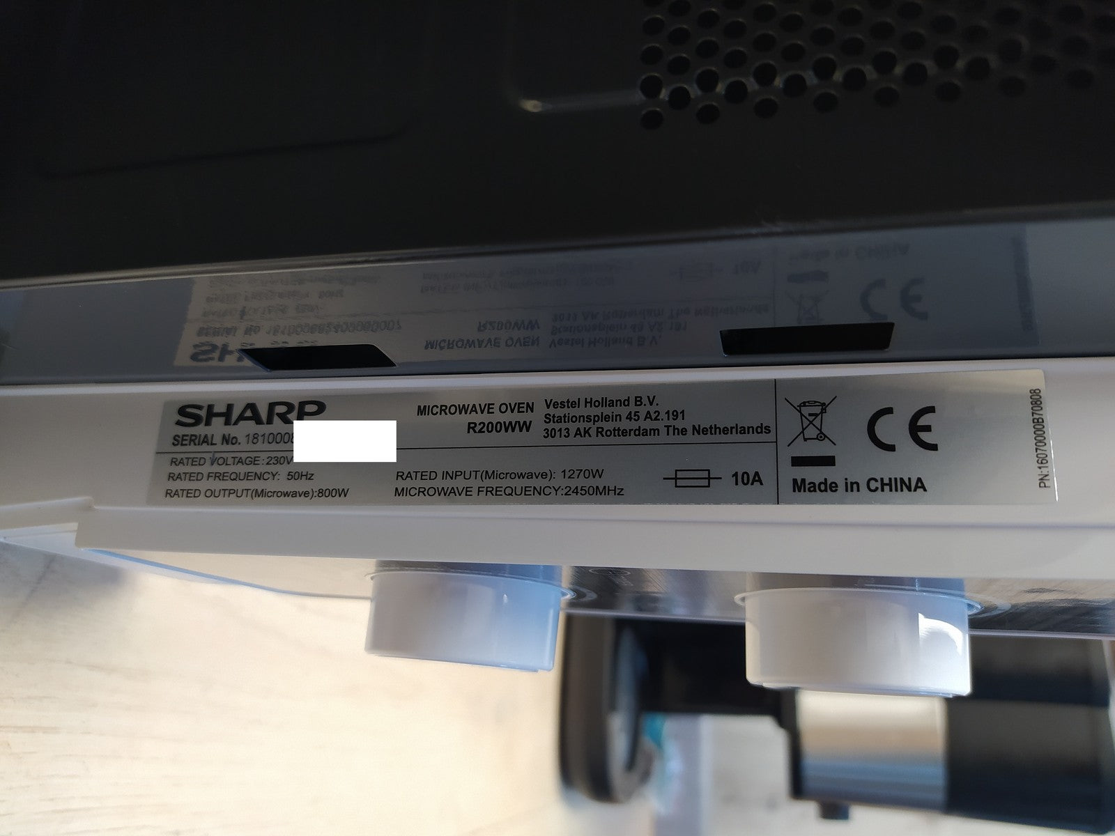 Sharp R200WW Mikrowelle, 20 L, 800 W, 5 Leistungsstufen, I35875